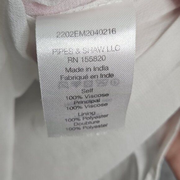 Veronica Beard Isabella Embroidered Blouse Bishop Sleeve Semi-Sheer Size 8 EUC - Picture 7 of 7